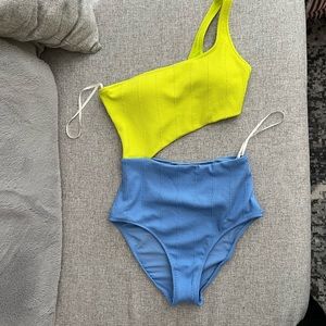 Crinkle asymmetrical one piece